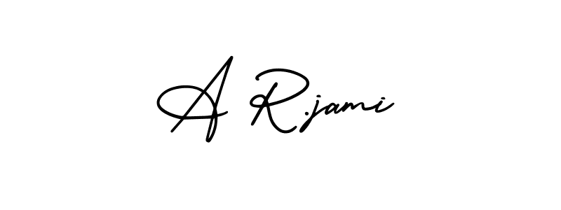 It looks lik you need a new signature style for name A R.jami. Design unique handwritten (AmerikaSignatureDemo-Regular) signature with our free signature maker in just a few clicks. A R.jami signature style 3 images and pictures png