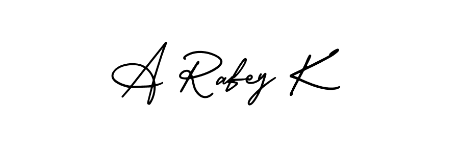 You should practise on your own different ways (AmerikaSignatureDemo-Regular) to write your name (A Rafey K) in signature. don't let someone else do it for you. A Rafey K signature style 3 images and pictures png