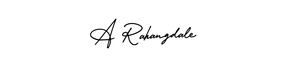 Similarly AmerikaSignatureDemo-Regular is the best handwritten signature design. Signature creator online .You can use it as an online autograph creator for name A Rahangdale. A Rahangdale signature style 3 images and pictures png