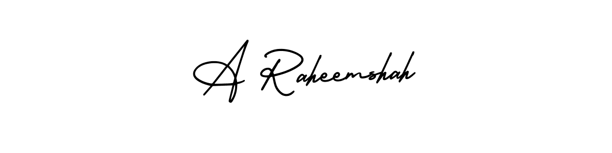 Design your own signature with our free online signature maker. With this signature software, you can create a handwritten (AmerikaSignatureDemo-Regular) signature for name A Raheemshah. A Raheemshah signature style 3 images and pictures png