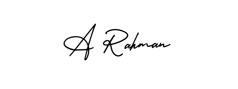 Make a beautiful signature design for name A Rahman. With this signature (AmerikaSignatureDemo-Regular) style, you can create a handwritten signature for free. A Rahman signature style 3 images and pictures png