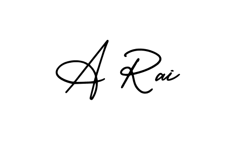 The best way (AmerikaSignatureDemo-Regular) to make a short signature is to pick only two or three words in your name. The name A Rai include a total of six letters. For converting this name. A Rai signature style 3 images and pictures png