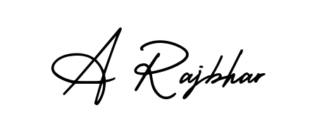 Style your name A Rajbhar with confidence using AmerikaSignatureDemo-Regular signature design. Simple, elegant, and ready for immediate document use. A Rajbhar signature style 3 images and pictures png