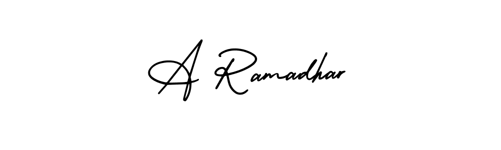 Create a beautiful signature design for name A Ramadhar. With this signature (AmerikaSignatureDemo-Regular) fonts, you can make a handwritten signature for free. A Ramadhar signature style 3 images and pictures png