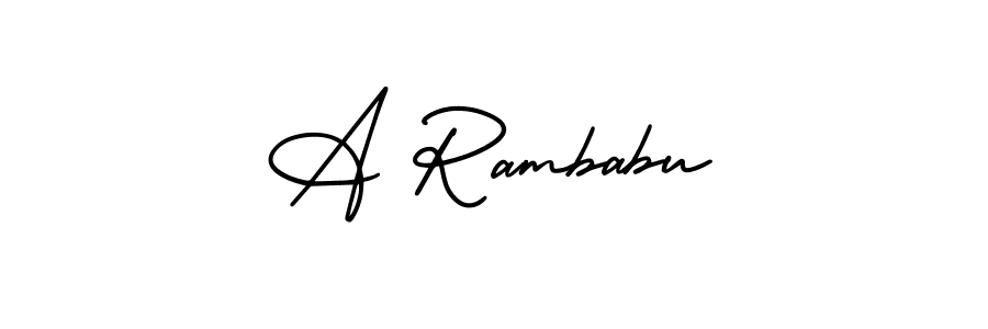Also You can easily find your signature by using the search form. We will create A Rambabu name handwritten signature images for you free of cost using AmerikaSignatureDemo-Regular sign style. A Rambabu signature style 3 images and pictures png