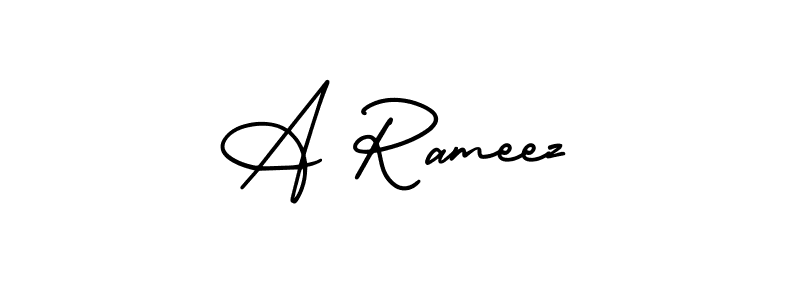 Make a beautiful signature design for name A Rameez. With this signature (AmerikaSignatureDemo-Regular) style, you can create a handwritten signature for free. A Rameez signature style 3 images and pictures png