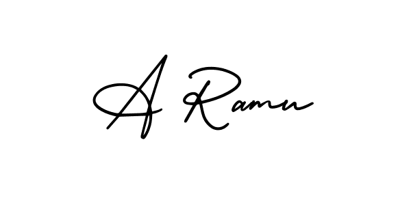 A Ramu stylish signature style. Best Handwritten Sign (AmerikaSignatureDemo-Regular) for my name. Handwritten Signature Collection Ideas for my name A Ramu. A Ramu signature style 3 images and pictures png