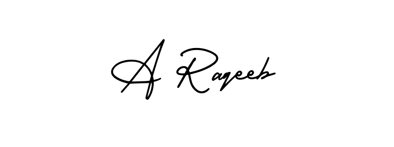 Make a beautiful signature design for name A Raqeeb. With this signature (AmerikaSignatureDemo-Regular) style, you can create a handwritten signature for free. A Raqeeb signature style 3 images and pictures png