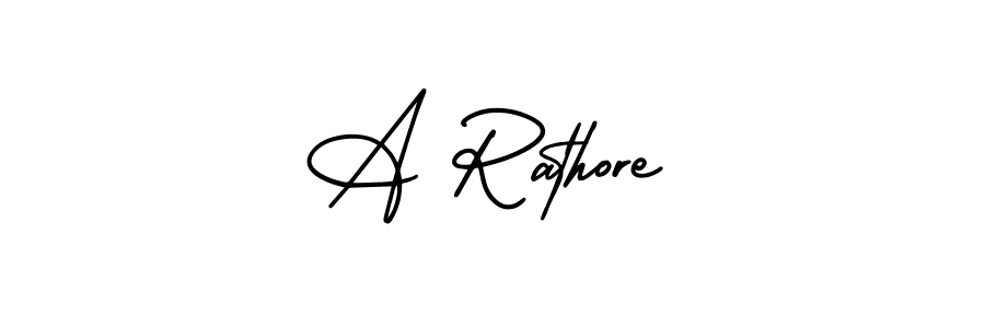 Use a signature maker to create a handwritten signature online. With this signature software, you can design (AmerikaSignatureDemo-Regular) your own signature for name A Rathore. A Rathore signature style 3 images and pictures png