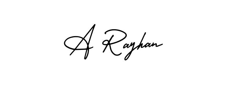 Make a beautiful signature design for name A Rayhan. With this signature (AmerikaSignatureDemo-Regular) style, you can create a handwritten signature for free. A Rayhan signature style 3 images and pictures png