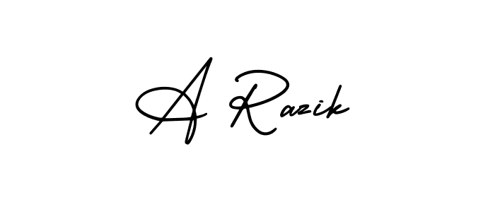 How to Draw A Razik signature style? AmerikaSignatureDemo-Regular is a latest design signature styles for name A Razik. A Razik signature style 3 images and pictures png