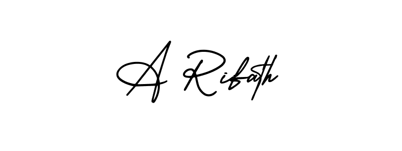 Similarly AmerikaSignatureDemo-Regular is the best handwritten signature design. Signature creator online .You can use it as an online autograph creator for name A Rifath. A Rifath signature style 3 images and pictures png