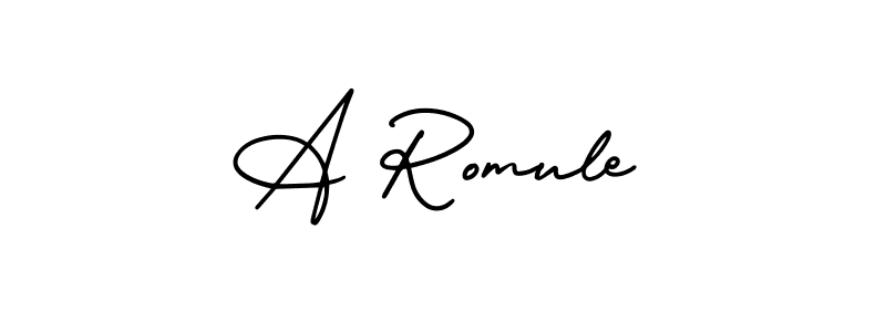 Use a signature maker to create a handwritten signature online. With this signature software, you can design (AmerikaSignatureDemo-Regular) your own signature for name A Romule. A Romule signature style 3 images and pictures png