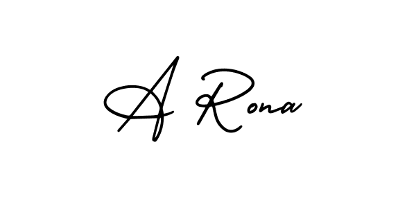 Make a beautiful signature design for name A Rona. With this signature (AmerikaSignatureDemo-Regular) style, you can create a handwritten signature for free. A Rona signature style 3 images and pictures png