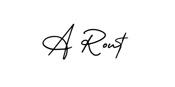 How to make A Rout name signature. Use AmerikaSignatureDemo-Regular style for creating short signs online. This is the latest handwritten sign. A Rout signature style 3 images and pictures png