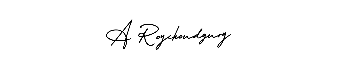 You should practise on your own different ways (AmerikaSignatureDemo-Regular) to write your name (A Roychoudgury) in signature. don't let someone else do it for you. A Roychoudgury signature style 3 images and pictures png