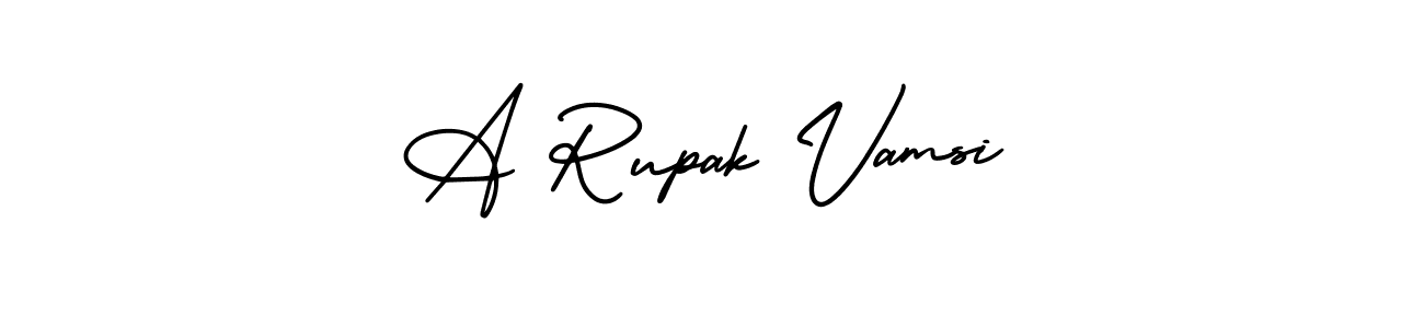 Also You can easily find your signature by using the search form. We will create A Rupak Vamsi name handwritten signature images for you free of cost using AmerikaSignatureDemo-Regular sign style. A Rupak Vamsi signature style 3 images and pictures png