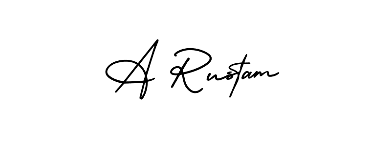 Make a beautiful signature design for name A Rustam. With this signature (AmerikaSignatureDemo-Regular) style, you can create a handwritten signature for free. A Rustam signature style 3 images and pictures png