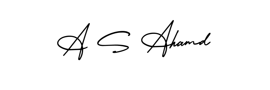 Design your own signature with our free online signature maker. With this signature software, you can create a handwritten (AmerikaSignatureDemo-Regular) signature for name A S Ahamd. A S Ahamd signature style 3 images and pictures png