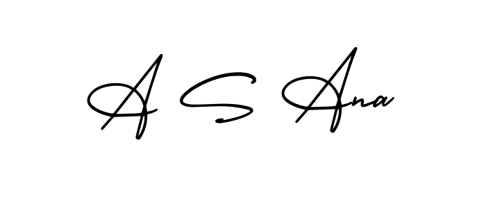 AmerikaSignatureDemo-Regular is a professional signature style that is perfect for those who want to add a touch of class to their signature. It is also a great choice for those who want to make their signature more unique. Get A S Ana name to fancy signature for free. A S Ana signature style 3 images and pictures png