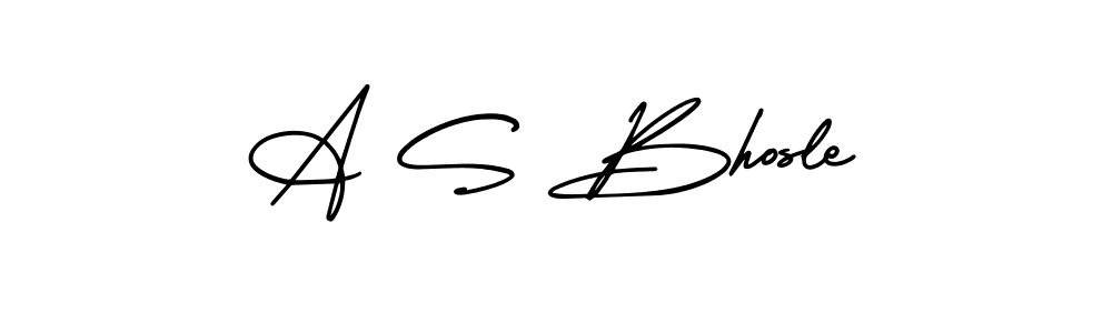The best way (AmerikaSignatureDemo-Regular) to make a short signature is to pick only two or three words in your name. The name A S Bhosle include a total of six letters. For converting this name. A S Bhosle signature style 3 images and pictures png