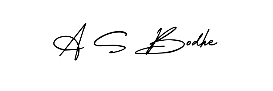 A S Bodhe stylish signature style. Best Handwritten Sign (AmerikaSignatureDemo-Regular) for my name. Handwritten Signature Collection Ideas for my name A S Bodhe. A S Bodhe signature style 3 images and pictures png