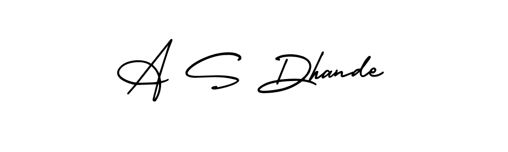 How to Draw A S Dhande signature style? AmerikaSignatureDemo-Regular is a latest design signature styles for name A S Dhande. A S Dhande signature style 3 images and pictures png