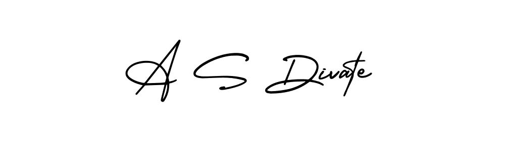 How to make A S Divate name signature. Use AmerikaSignatureDemo-Regular style for creating short signs online. This is the latest handwritten sign. A S Divate signature style 3 images and pictures png