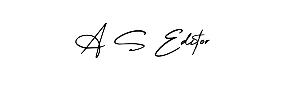 A S Editor stylish signature style. Best Handwritten Sign (AmerikaSignatureDemo-Regular) for my name. Handwritten Signature Collection Ideas for my name A S Editor. A S Editor signature style 3 images and pictures png