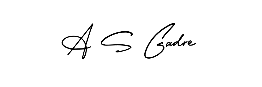 Make a beautiful signature design for name A S Gadre. With this signature (AmerikaSignatureDemo-Regular) style, you can create a handwritten signature for free. A S Gadre signature style 3 images and pictures png
