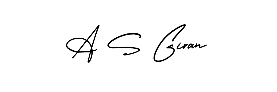 A S Giran stylish signature style. Best Handwritten Sign (AmerikaSignatureDemo-Regular) for my name. Handwritten Signature Collection Ideas for my name A S Giran. A S Giran signature style 3 images and pictures png