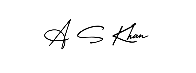 The best way (AmerikaSignatureDemo-Regular) to make a short signature is to pick only two or three words in your name. The name A S Khan include a total of six letters. For converting this name. A S Khan signature style 3 images and pictures png