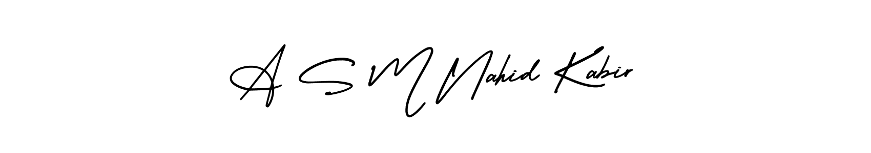 This is the best signature style for the A S M Nahid Kabir name. Also you like these signature font (AmerikaSignatureDemo-Regular). Mix name signature. A S M Nahid Kabir signature style 3 images and pictures png