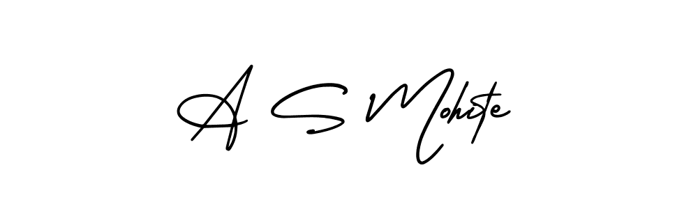 A S Mohite stylish signature style. Best Handwritten Sign (AmerikaSignatureDemo-Regular) for my name. Handwritten Signature Collection Ideas for my name A S Mohite. A S Mohite signature style 3 images and pictures png