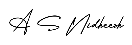 The best way (AmerikaSignatureDemo-Regular) to make a short signature is to pick only two or three words in your name. For converting this name A S Nidheesh. A S Nidheesh signature style 3 images and pictures png