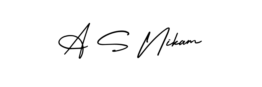 Make a beautiful signature design for name A S Nikam. Use this online signature maker to create a handwritten signature for free. A S Nikam signature style 3 images and pictures png