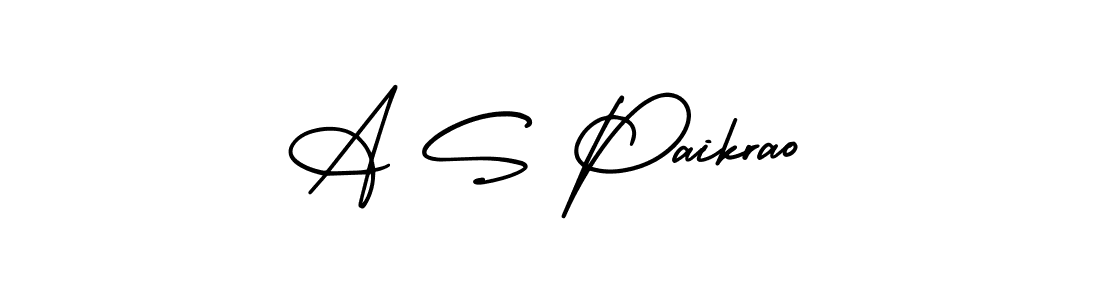 Make a beautiful signature design for name A S Paikrao. Use this online signature maker to create a handwritten signature for free. A S Paikrao signature style 3 images and pictures png