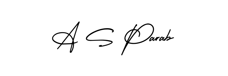 if you are searching for the best signature style for your name A S Parab. so please give up your signature search. here we have designed multiple signature styles  using AmerikaSignatureDemo-Regular. A S Parab signature style 3 images and pictures png