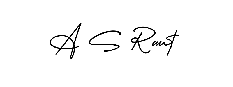 This is the best signature style for the A S Raut name. Also you like these signature font (AmerikaSignatureDemo-Regular). Mix name signature. A S Raut signature style 3 images and pictures png