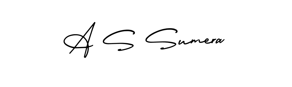 Make a beautiful signature design for name A S Sumera. With this signature (AmerikaSignatureDemo-Regular) style, you can create a handwritten signature for free. A S Sumera signature style 3 images and pictures png