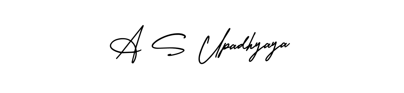 The best way (AmerikaSignatureDemo-Regular) to make a short signature is to pick only two or three words in your name. The name A S Upadhyaya include a total of six letters. For converting this name. A S Upadhyaya signature style 3 images and pictures png