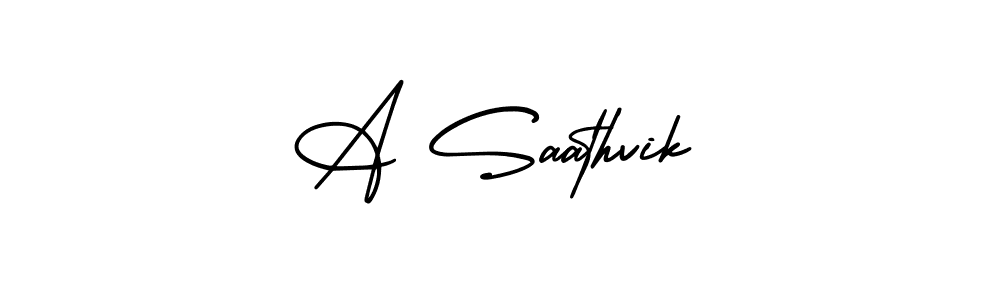 Use a signature maker to create a handwritten signature online. With this signature software, you can design (AmerikaSignatureDemo-Regular) your own signature for name A Saathvik. A Saathvik signature style 3 images and pictures png