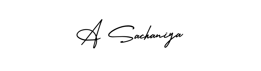 Design your own signature with our free online signature maker. With this signature software, you can create a handwritten (AmerikaSignatureDemo-Regular) signature for name A Sachaniya. A Sachaniya signature style 3 images and pictures png