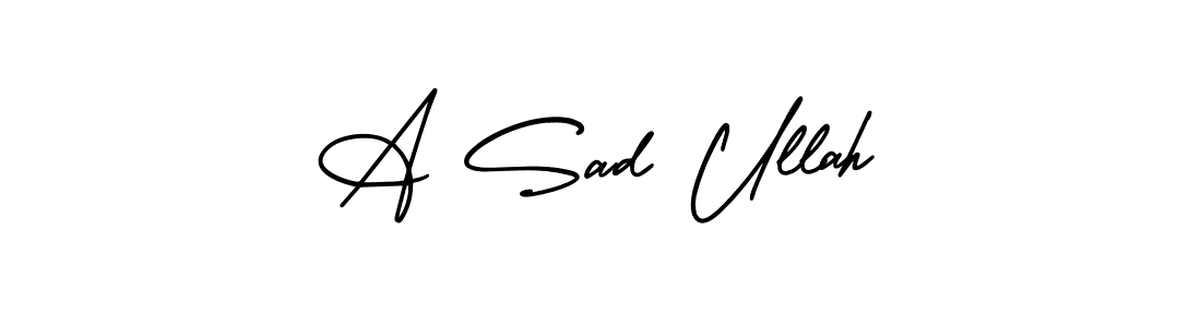 Similarly AmerikaSignatureDemo-Regular is the best handwritten signature design. Signature creator online .You can use it as an online autograph creator for name A Sad Ullah. A Sad Ullah signature style 3 images and pictures png