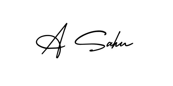 The best way (AmerikaSignatureDemo-Regular) to make a short signature is to pick only two or three words in your name. The name A Sahu include a total of six letters. For converting this name. A Sahu signature style 3 images and pictures png