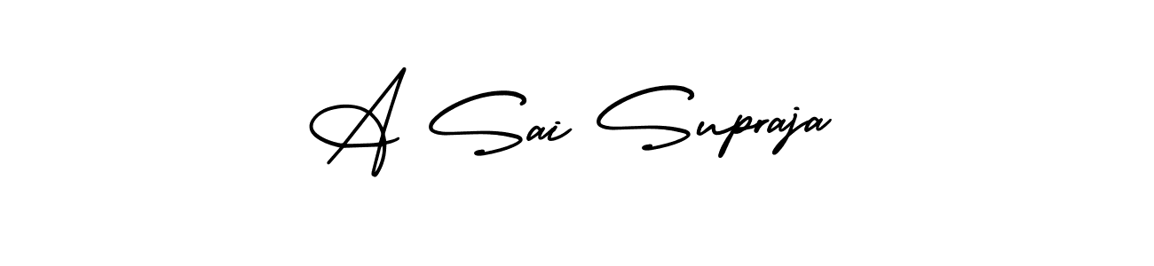 Similarly AmerikaSignatureDemo-Regular is the best handwritten signature design. Signature creator online .You can use it as an online autograph creator for name A Sai Supraja. A Sai Supraja signature style 3 images and pictures png