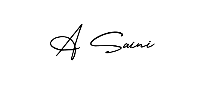 The best way (AmerikaSignatureDemo-Regular) to make a short signature is to pick only two or three words in your name. The name A Saini include a total of six letters. For converting this name. A Saini signature style 3 images and pictures png