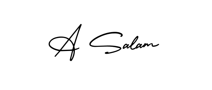 You should practise on your own different ways (AmerikaSignatureDemo-Regular) to write your name (A Salam) in signature. don't let someone else do it for you. A Salam signature style 3 images and pictures png