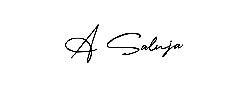 Similarly AmerikaSignatureDemo-Regular is the best handwritten signature design. Signature creator online .You can use it as an online autograph creator for name A Saluja. A Saluja signature style 3 images and pictures png