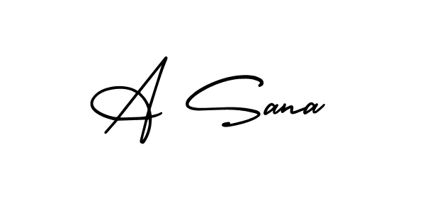 Make a beautiful signature design for name A Sana. With this signature (AmerikaSignatureDemo-Regular) style, you can create a handwritten signature for free. A Sana signature style 3 images and pictures png